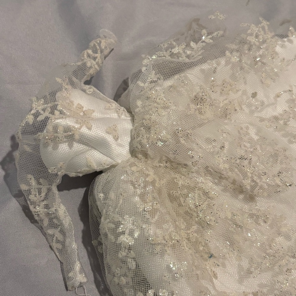 Barbie Doll Wedding Day Dress Gown 1997 Reproduction White Glitter Sparkle Bride - Picture 2 of 8